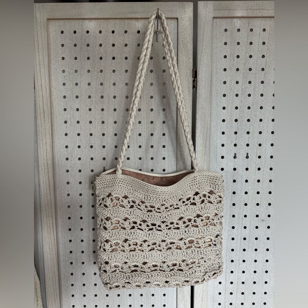 The Sak Crochet Shoulder Bag in Cream